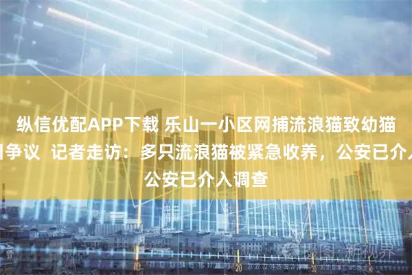 纵信优配APP下载 乐山一小区网捕流浪猫致幼猫死亡引争议  记者走访：多只流浪猫被紧急收养，公安已介入调查