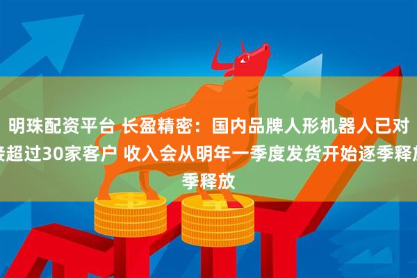 明珠配资平台 长盈精密：国内品牌人形机器人已对接超过30家客户 收入会从明年一季度发货开始逐季释放