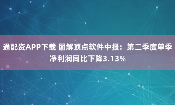通配资APP下载 图解顶点软件中报：第二季度单季净利润同比下降3.13%